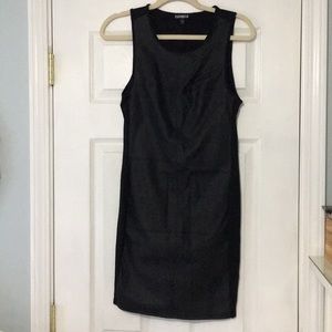 Leather front panel dress